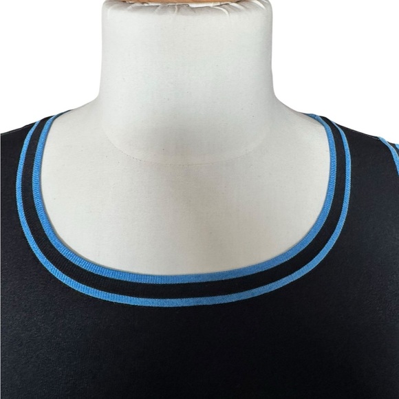 Misook Exclusively 2-Piece Knit Set Black Blue Trim Cardigan & Tank Top XL B459 - Picture 3 of 12